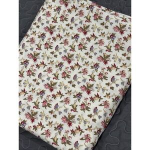 Pottery Barn Flat Sheet 88x107"  Queen Multicolor Floral Fruit Cotton  ALTERED